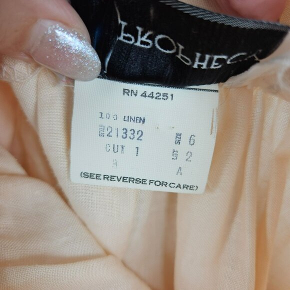 Vintage Prophecy Womens 6 Linen Midi Skirt Peach Boho Pockets Beachy Coastal - Picture 3 of 9